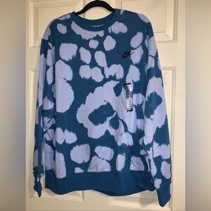 Nike Teal and White Patterned Sweatshirt